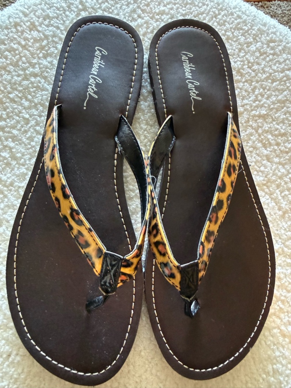 New Caribbean Cartel Leopard Print Women's Flip Flop Sandals
